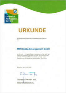 Umweltpakt Bayern Urkunde